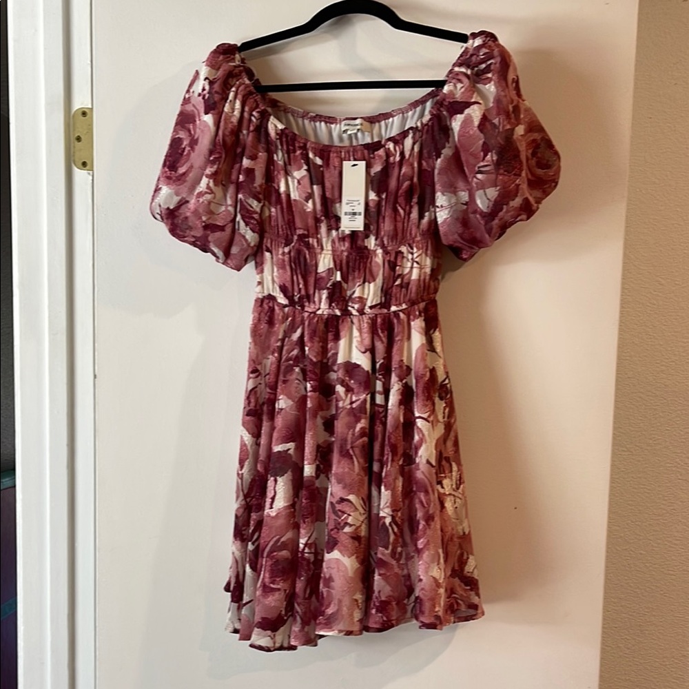 Francesca's Collections Floral Off-Shoulder Dress